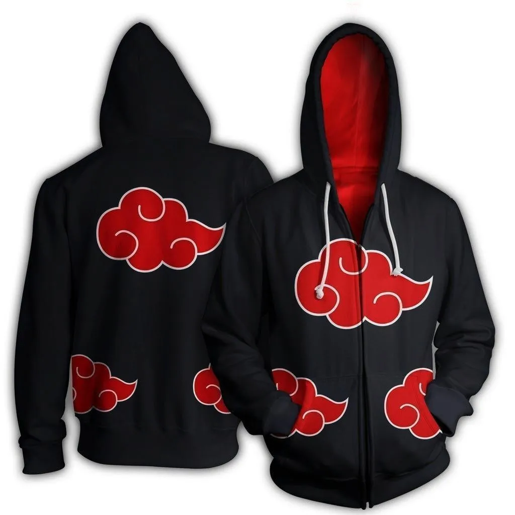 New Hot Naruto Anime Cartoon Cosplay Akatsuki Uchiha Itachi Adult Children Full-Size Sweatshirt 3D Printed Hooded Sweater Coat