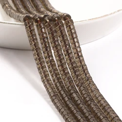 DIY Loose Beads 4x2mm Natural Smoky Quartz Beads Flat Round Disc Shape Beads For Jewelry Making Handmade Material Wholesale