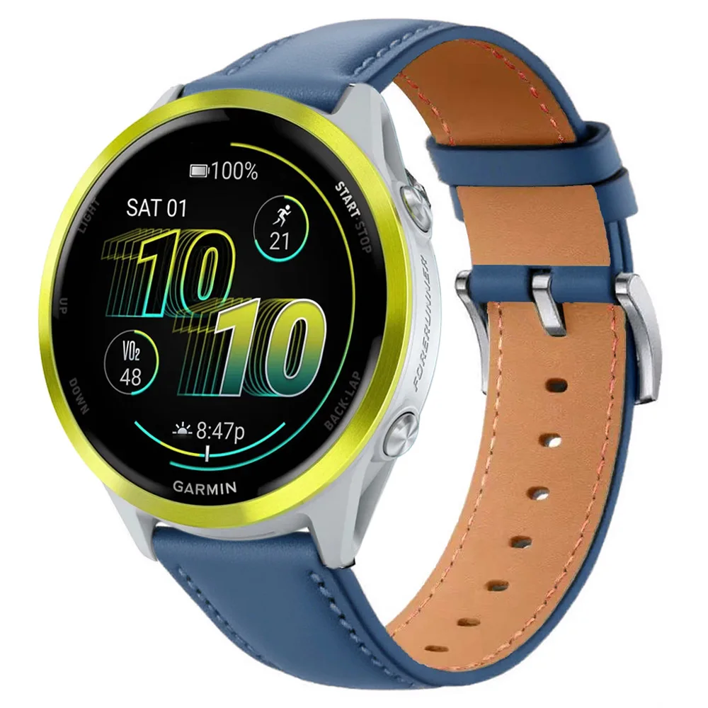 22mm Kunstlederarmband für Garmin Forerunner 570 47mm 970 965 265 255 Armband Armband Gürtel Armband für Venu 3 2 Band