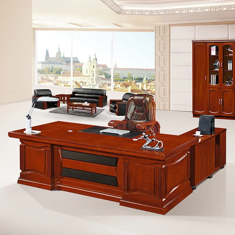 Company Manager Office Furniture Humanization office boss desk simple modern executive president desk boss table with cabinet