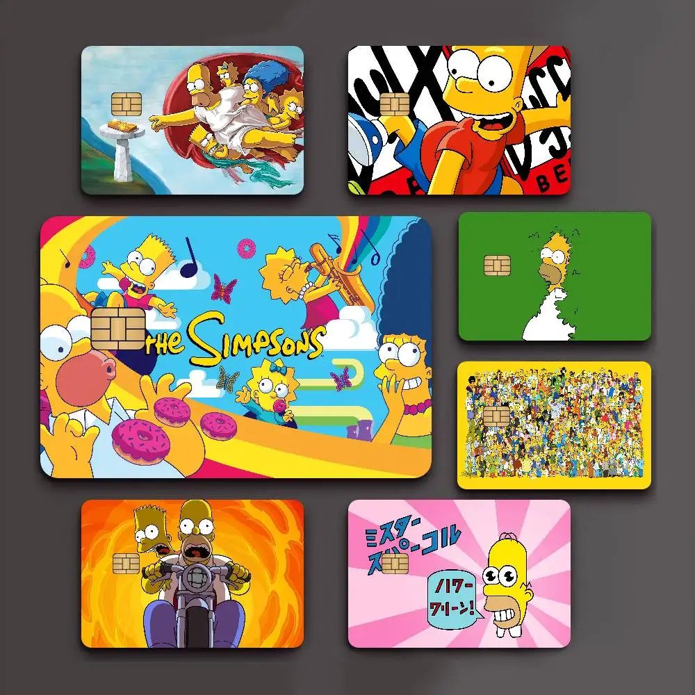 Adult Animation The S-Simpsons Cartoon Credit Card Skin Stickers for Bank Card Bus Metro Card Sticker Waterproof Women Gift