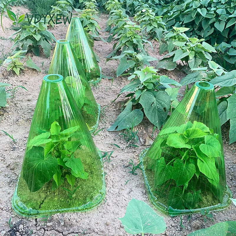 

10pcs Growth Box Planting Tent Reusable Square Use Plant Clock Cover To Protect Plants From Bird Frost and Snail Damage Green