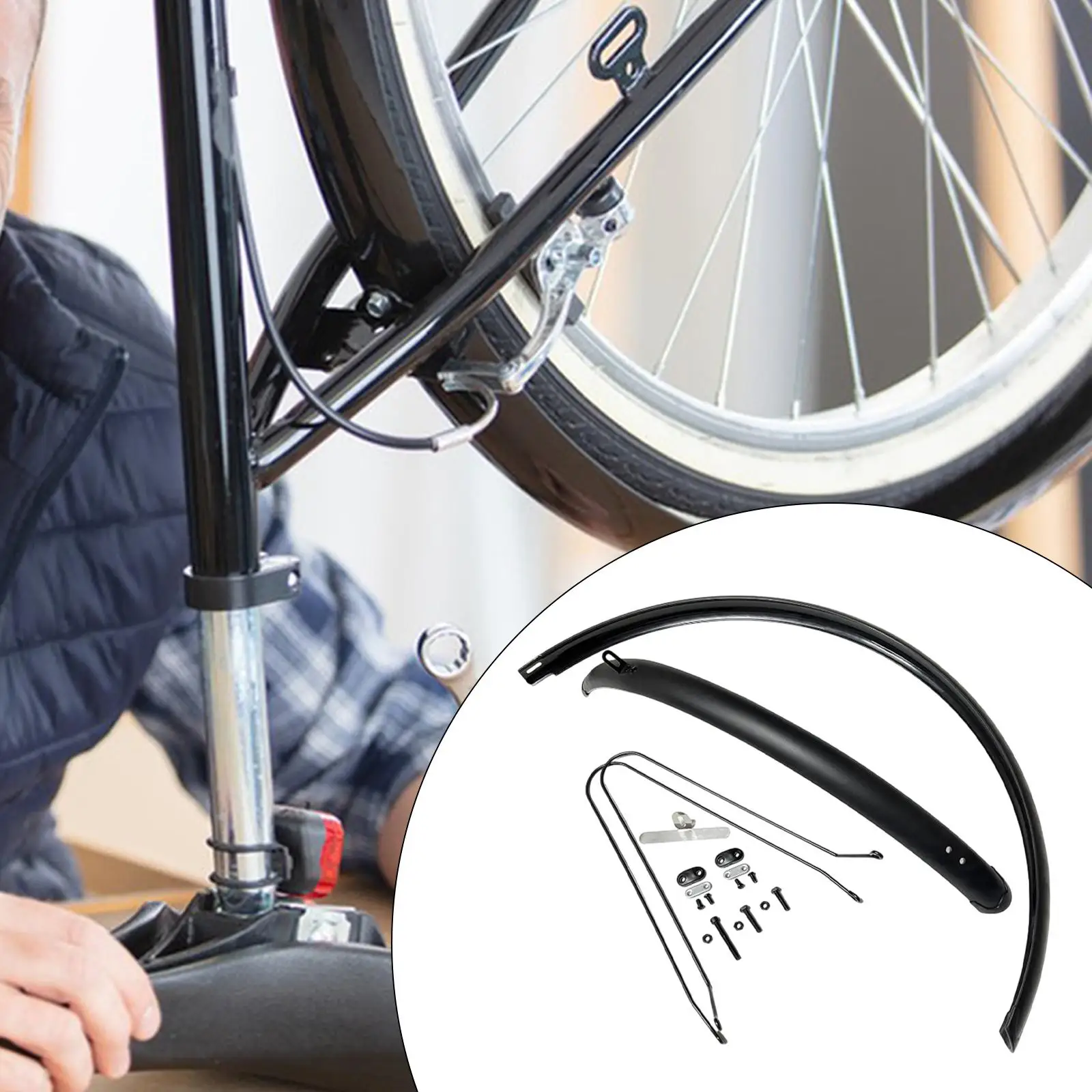 

700C Road Bike Mudguard,Bicycle Mudguard,Front and Rear Mud Guard,PVC Set Accessory Bike Wheel Mudflap Cover,for Mountain Bike