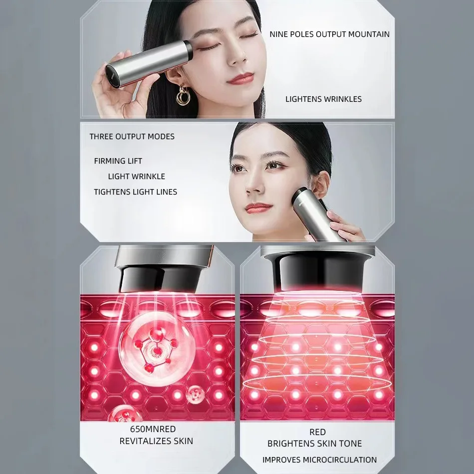 RF beauty device skin rejuvenation microcurrent eye beauty instrument, face, eye EMS pulse introduction beauty instrument.