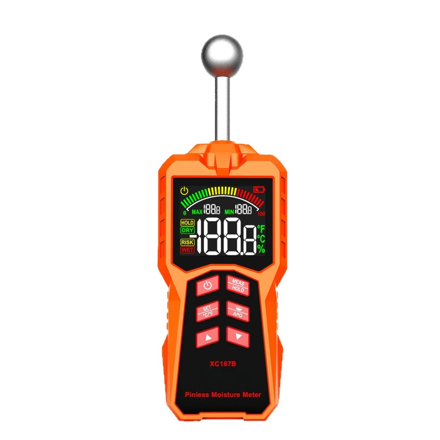 

Spherical Induction Moisture Meter High Precision Wood Moisture Meter Wall Floor Moisture Detector