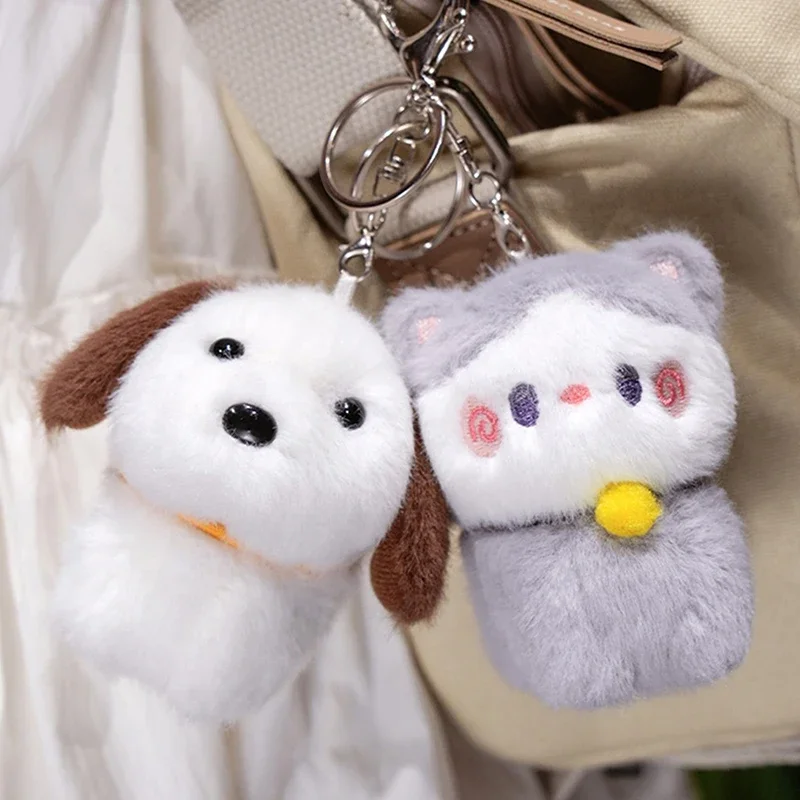 Capybara Plüschtier-Anhänger Capibara Plüsch-Schlüsselanhänger Kawaii Taschen-Schlüsselring Niedliche Hunde- und Katzenpuppen Auto-Dekoration Weihnachtsgeschenk – Detail 7