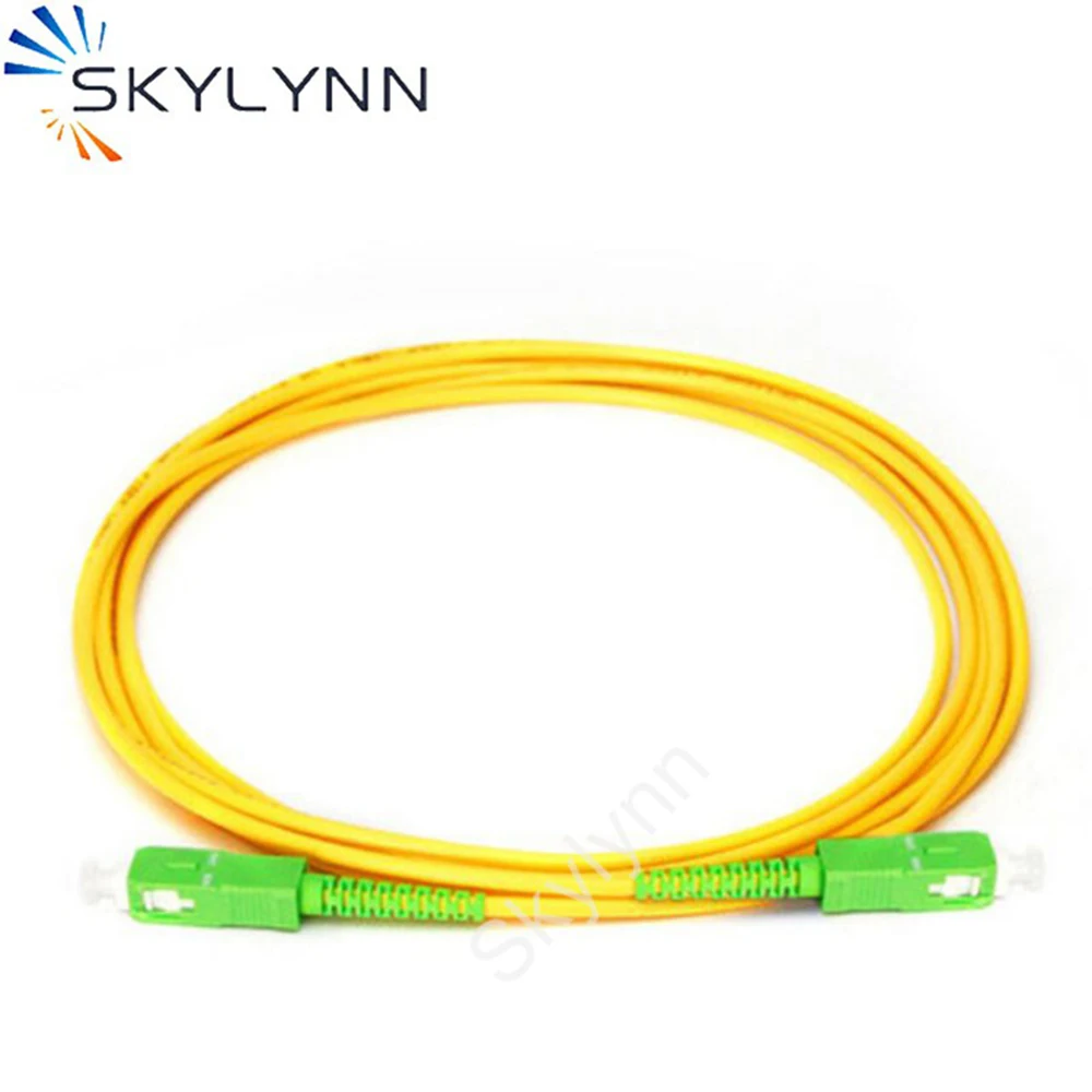 Factory Promotion 50 Pcs 1 Meter SC/APC-SC/APC OS2 SM G652D Simplex 3.0mm Fiber Optic Patch Cord Yellow LSZH Jacket