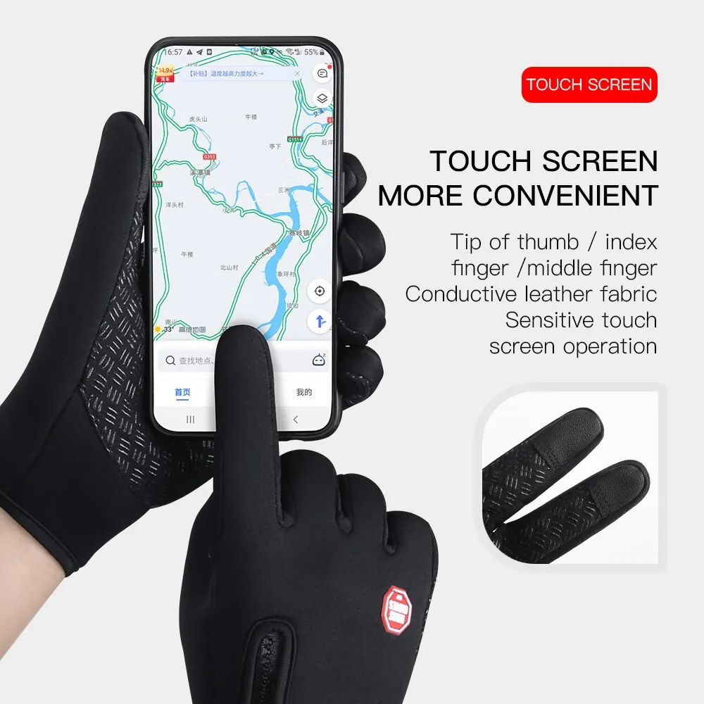 Winter Fleece Gloves for Men Women Touchscreen Warm Outdoor Cycling Driving Cold Resistance Gloves Windproof Non Slip Gloves