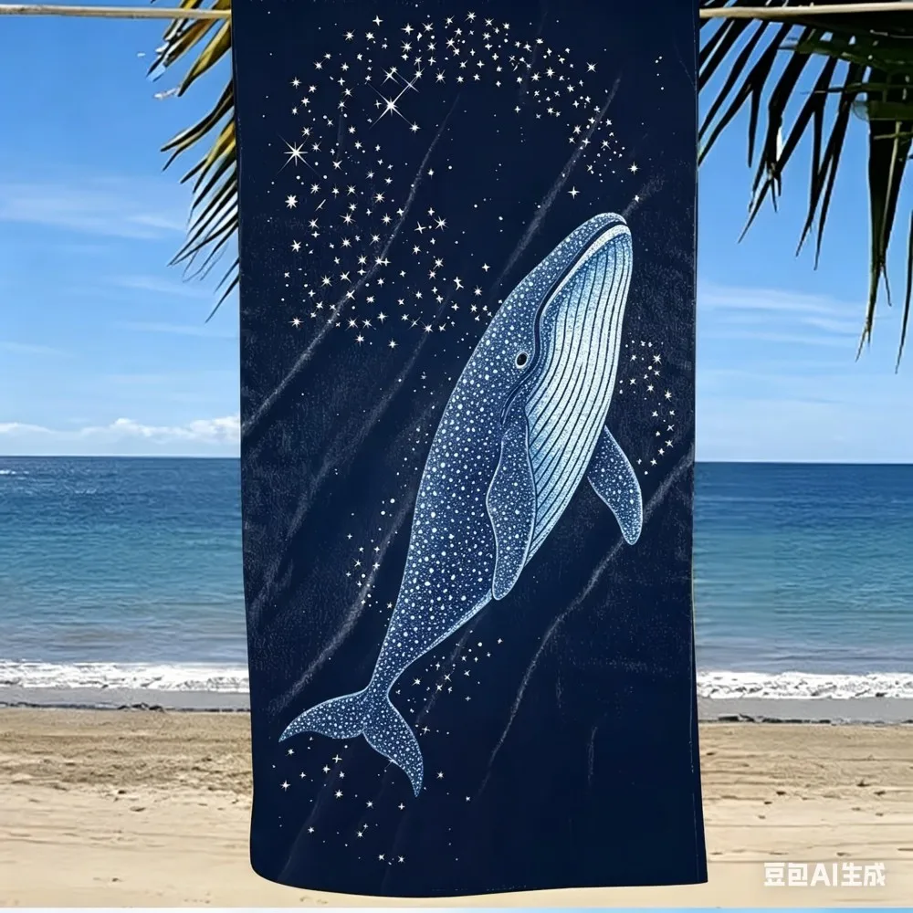 Aesthetic Manta Ray Beach Towel Artistic Sea Life Pool Blanket Unique Star Graphic Bath Towels Large Sand Free Sunbathing Wrap