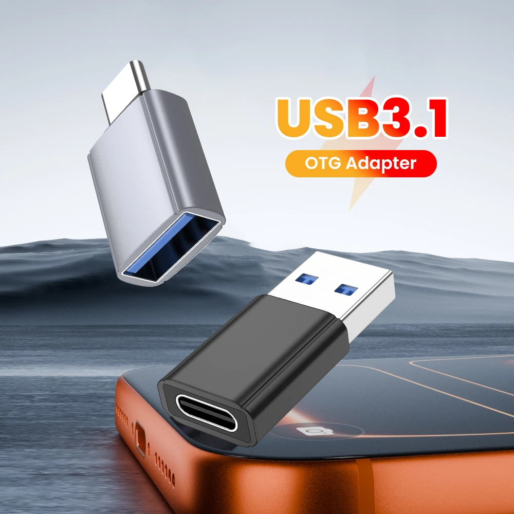 

Elough USB 3.1 Female to Type C Male OTG High Speed 3A Type C Female to USB Male Adapter for Samaung Xiaomi iPhone