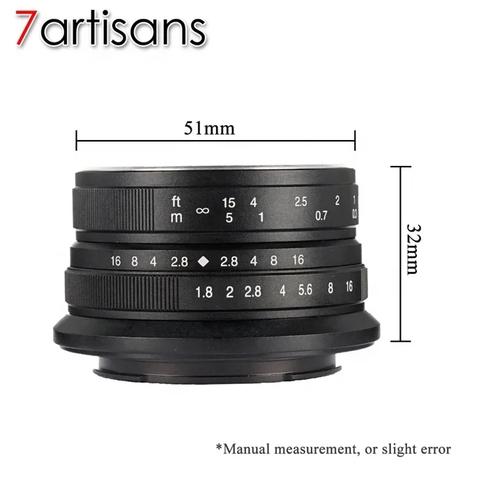 7Artisans 25mm F1.8 Prime Lens for All Mirrorless Cameras for E Mount for Fuji FX Mount for  Mount Micro 4/3