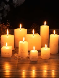 Classic European Ivory White Large Cylinder Candle Smokeless Tasteless Romantic Wedding Hotel Decoration Candle Holiday Supplies