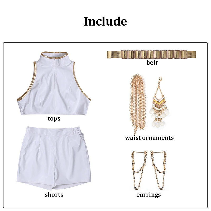 Kpop Rumi Zoey Mira Cosplay disfraz peluca uniforme de cuero blanco falda Halloween carnaval fiesta Comic-con traje de juego de rol