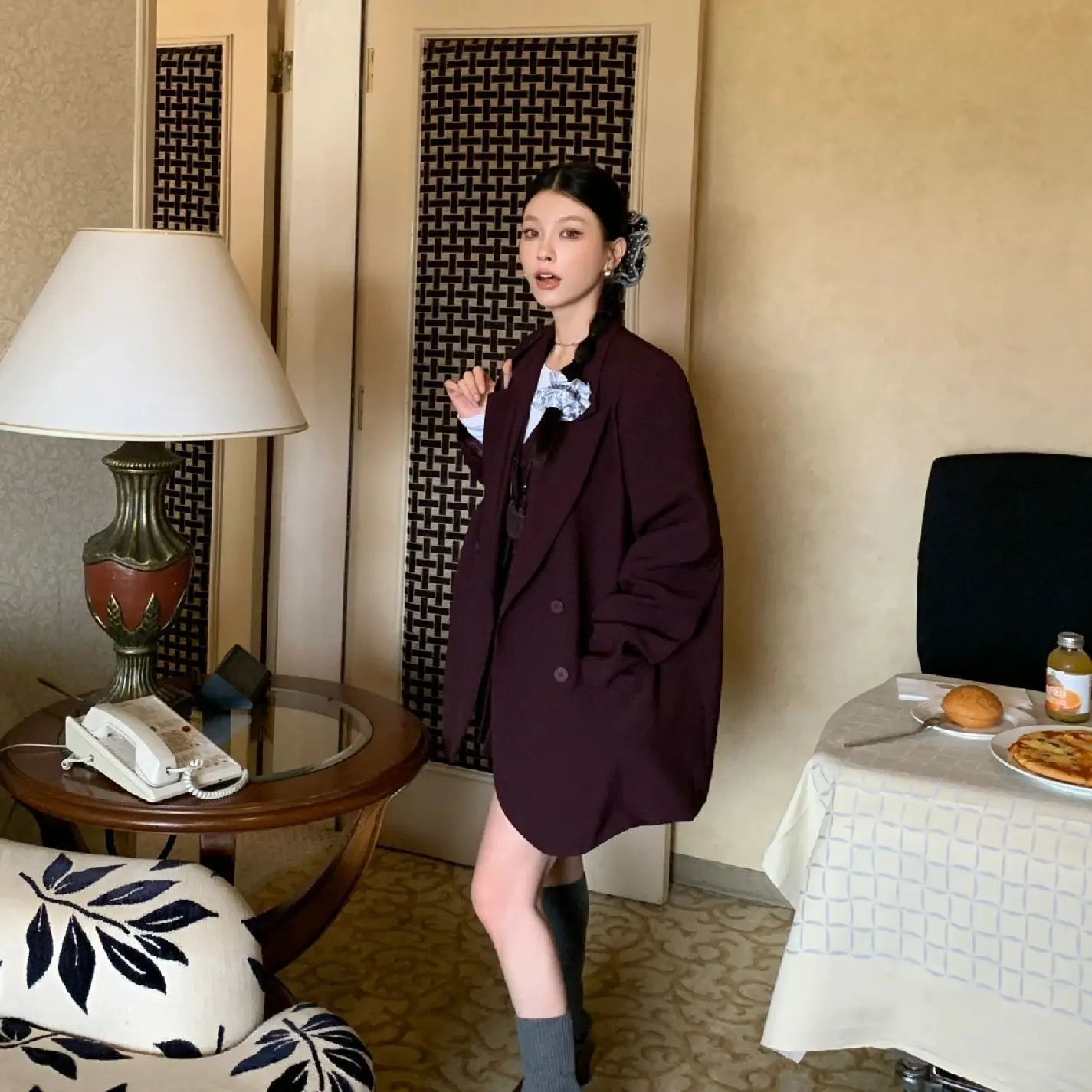 2025 New Autumn High-end Style Advanced Casual Blazer Suit Skirt  A-line Skirt+ Vest+ Pleated Skirt Three-piece Set for Women