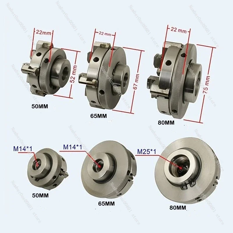 

1pc Manual Self-Centering Lathe Chuck 3/4 Jaws Wood Lathe Chuck 50/65/80/90/125mm DIY Metal Wood Lathe Tools