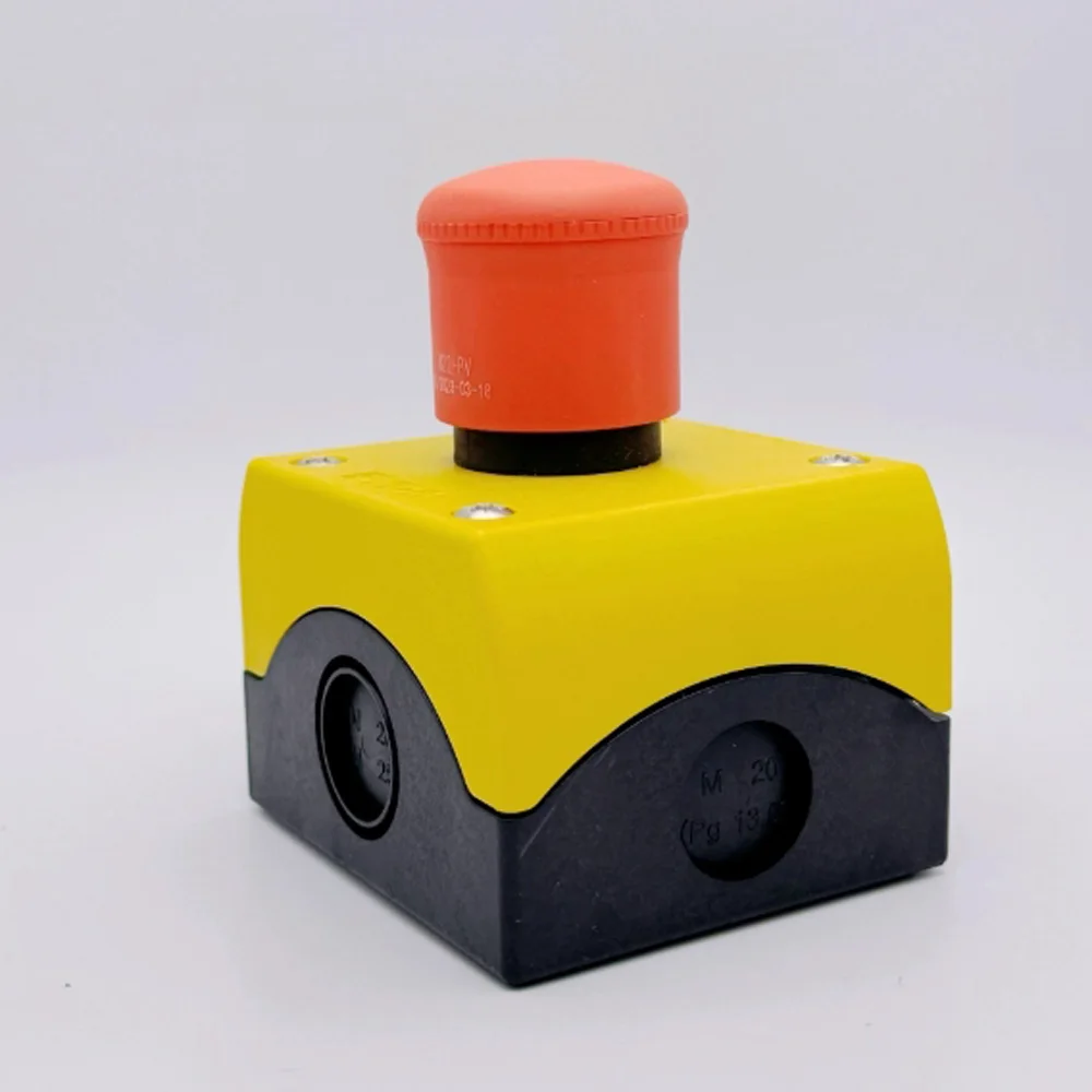 

Original Emergency Stop Start Push Button Switch Waterproof Box M22-PV/KC02/IY M22-PV/KC11/IY 1NO 1NC Electric Contact Control