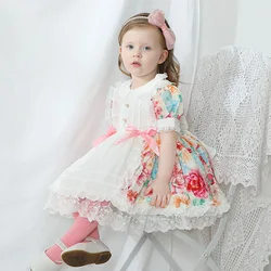 Bubble Skirt Tutu Lolita Floral New Toddler Girl Dresses Baby Summer Dress Kids Girls Soft Cotton Princess Dress Clothes Vestido