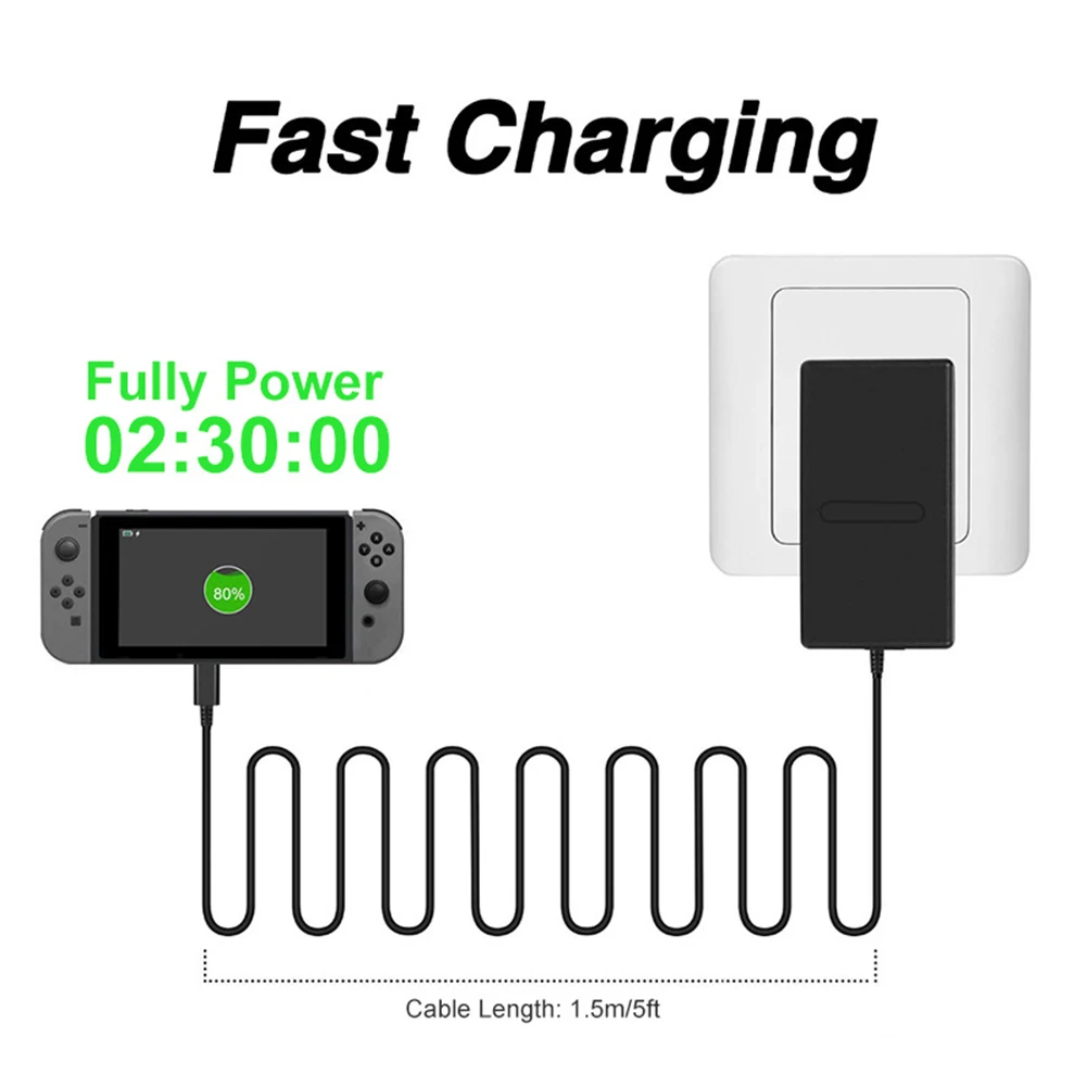 الاتحاد الأوروبي/الولايات المتحدة التوصيل التيار المتناوب محول شاحن ل نينتندو سويتش OLED 15 فولت 2.6A السفر الرئيسية شحن USB نوع C امدادات الطاقة ل نينتندو d التبديل
