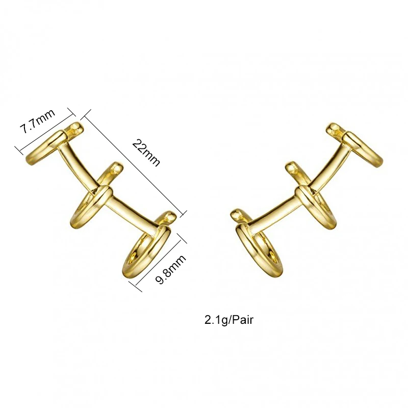 KEYOUNUO Summer Zircon Stud Hoop Earrings For Women Gold Filled Silver Color Fake Piercing CZ EarCuffs Party Jewelry Wholesale