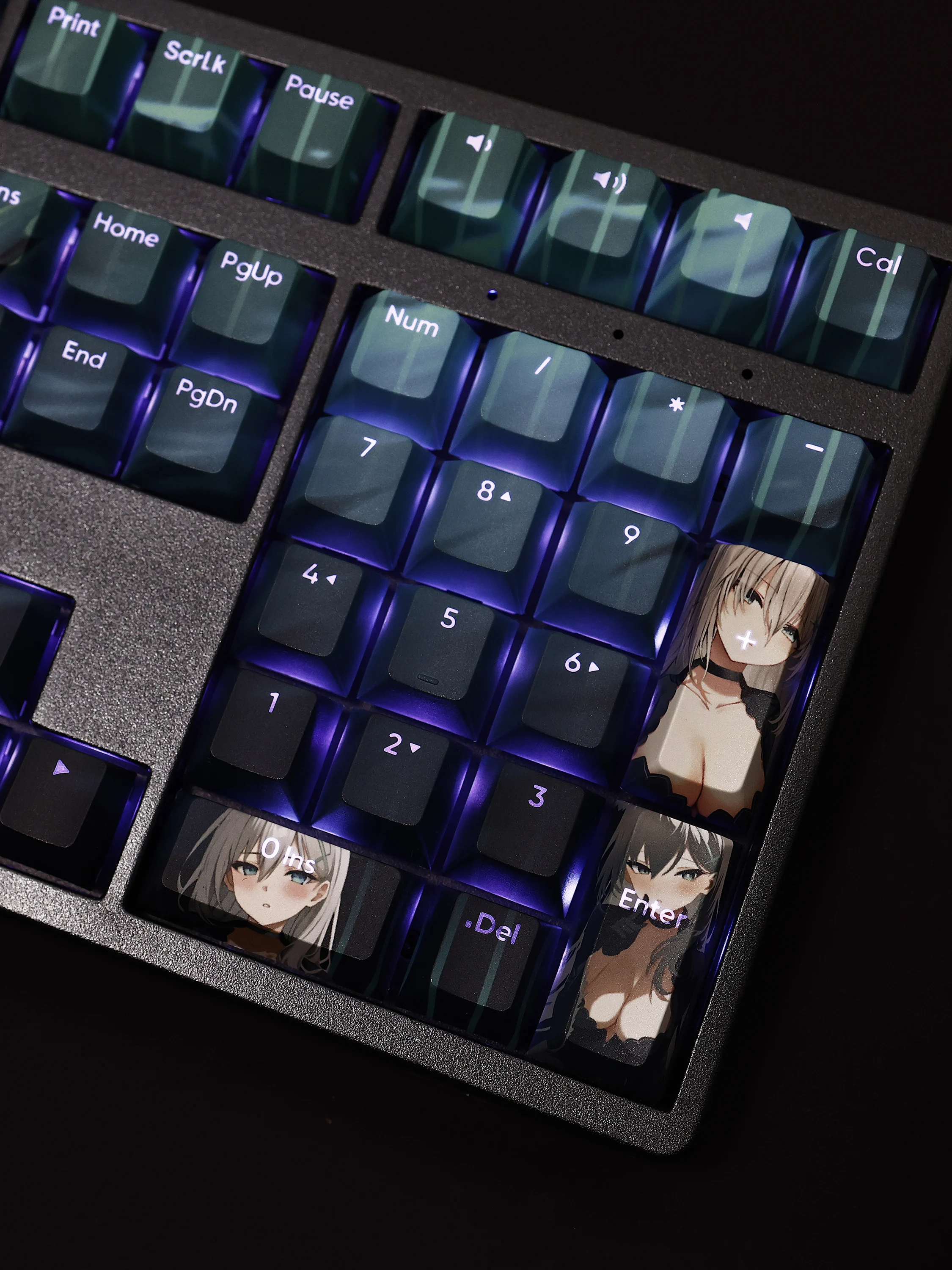 Sunaookami Shiroko 108 Keycap Blue Archive PBT DYE Sub Light Transmitting Cherry Switch Cross Key Cover for Mechanical Keyboard