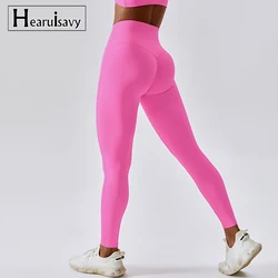 Nude Feeling Stretch Leggings sportivi da donna per Leggings da palestra Push Up pantaloni da Yoga pantaloni da allenamento a vita alta collant Fitness da donna