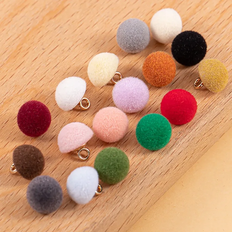 Colorful Mushroom Buttons Flocked Sew-On for Kids Sweater & Cardigan, Decorative Closures