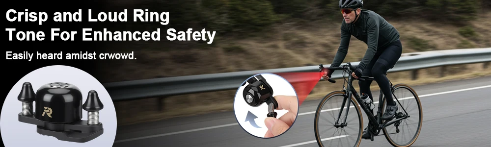 Rockbye Kupfer-Fahrradklingel Sicherheitswarnung Fahrradklingel Hupe Fahrradalarm Speziell für Rennräder 100dB lauter Lenkerlautsprecher – Detail 1