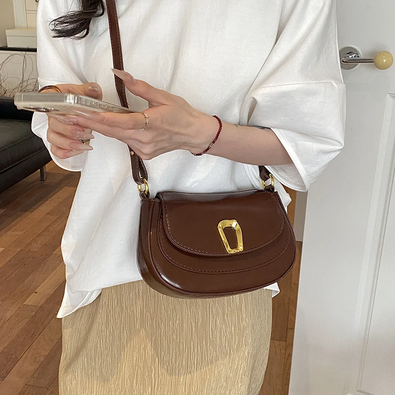 Luxus Designer Hobos Handtasche Frauen Kleine Achselhöhle Tasche Vintage Kupplung Geldbörse Pu Flap Schulter Taschen Für Damen Khaki Umhängetaschen – Detail 8