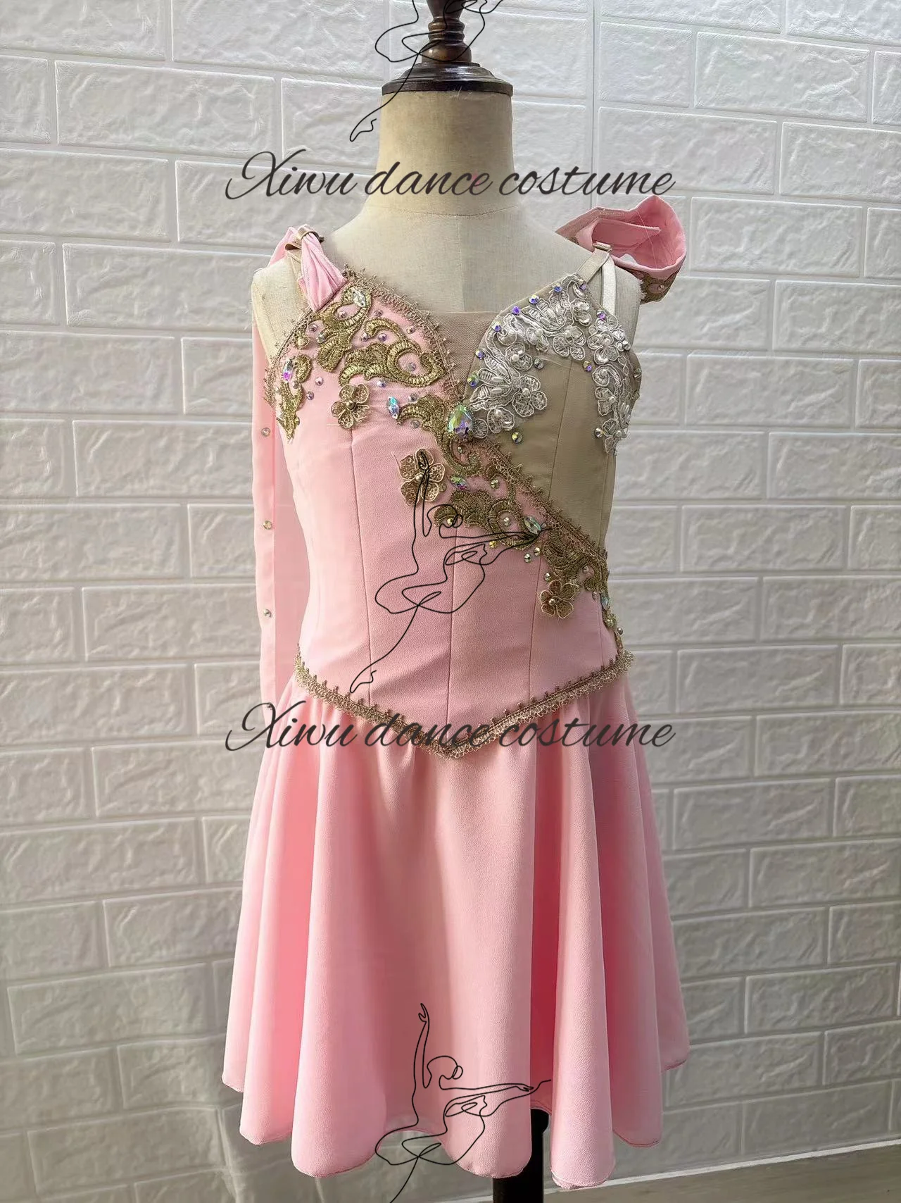 Consegna veloce formato personalizzato colore personalizzato bambini ragazze prestazioni indossare vestito da balletto lirico rosa contemporaneo