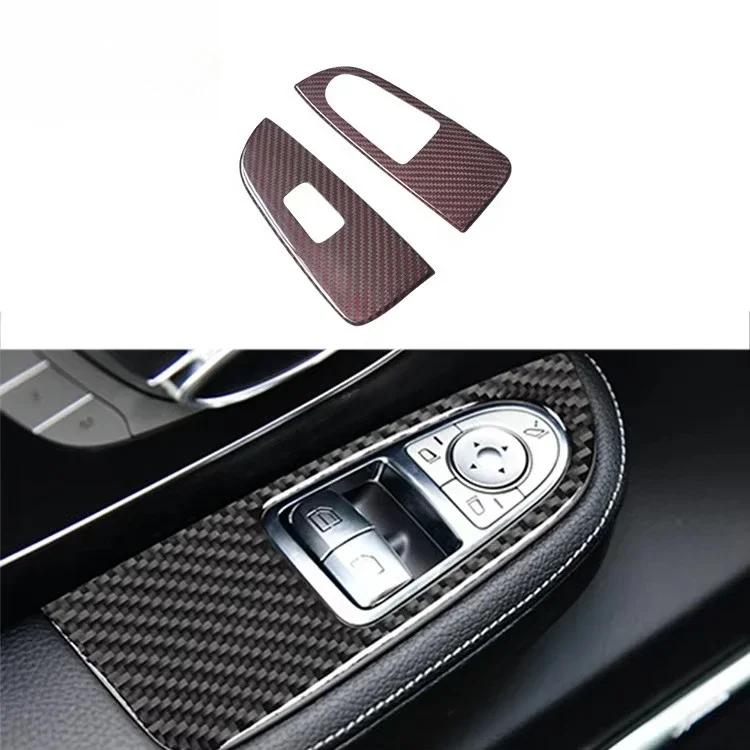 12-teilige Innenverkleidungen aus roter und schwarzer Kohlefaser für Vito W447 V260 2017up