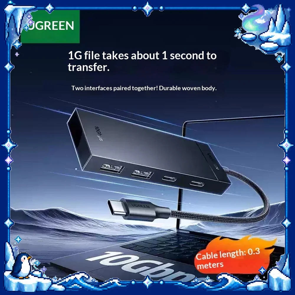 UGREEN 35583 USB C Hub USB 3.2 Gen 2 Splitter 10Gbps High Speed Type C Adapter for Laptop PC