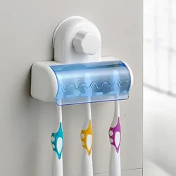 Toothbrush Holder Wall Mount Stand Tooth Brush Holder Hooks Suction Cup Bathroom Tools Toothbrush Rack Bathroom Accessories