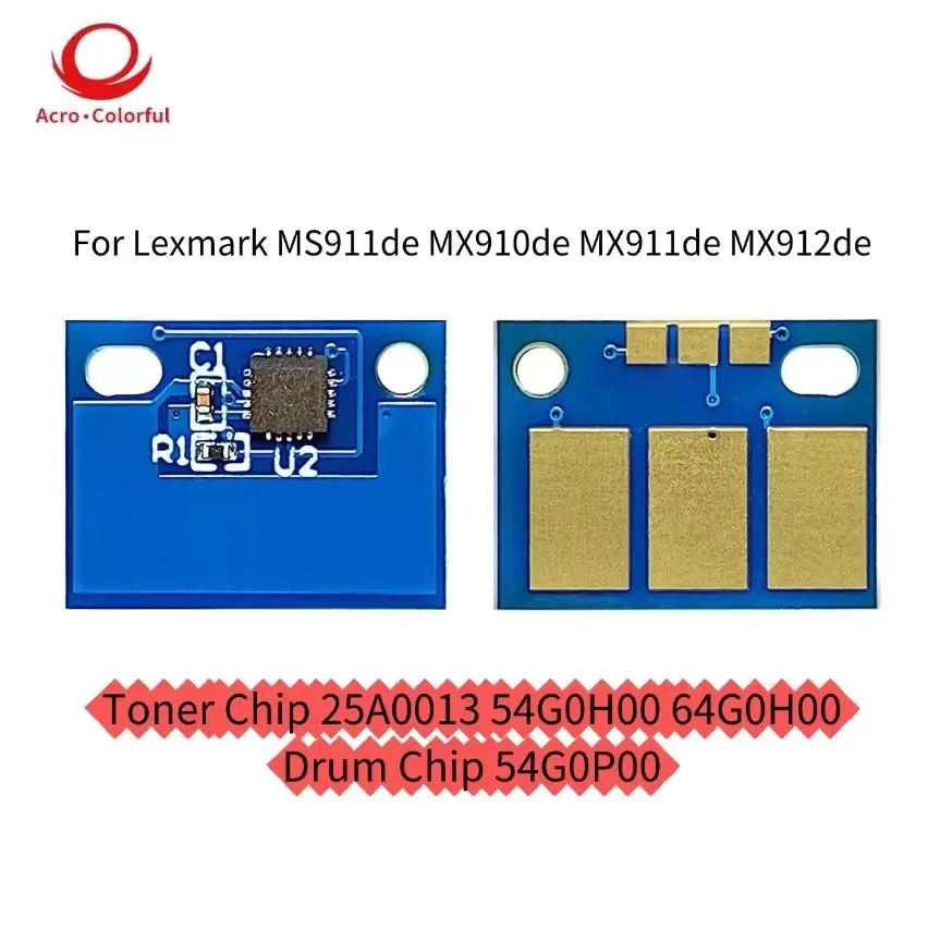 Toner Chip  25A0013 54G0H00 64G0H00 Cartridge Chip for Lexmark MS911de MX910de MX911de Printer MX912de Copier Drum Chip 54G0P00