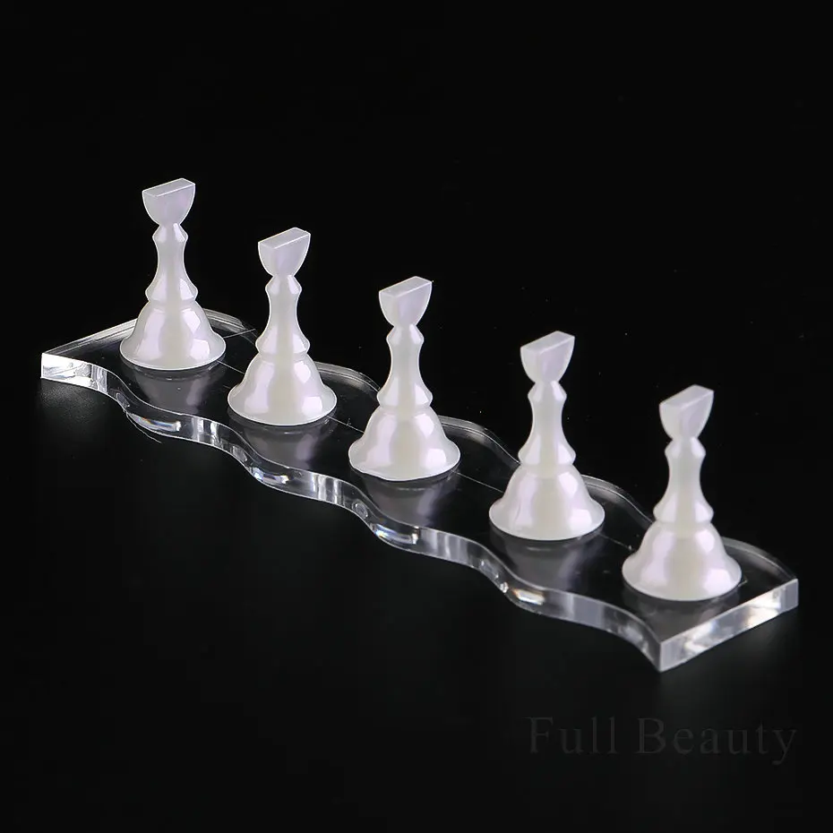 5Pcs Kristall Acryl Magnetic Nail Spitze Display Arbeit Stand Set Starke Magnetische Schach Nagel Praxis Halter Maniküre Werkzeuge