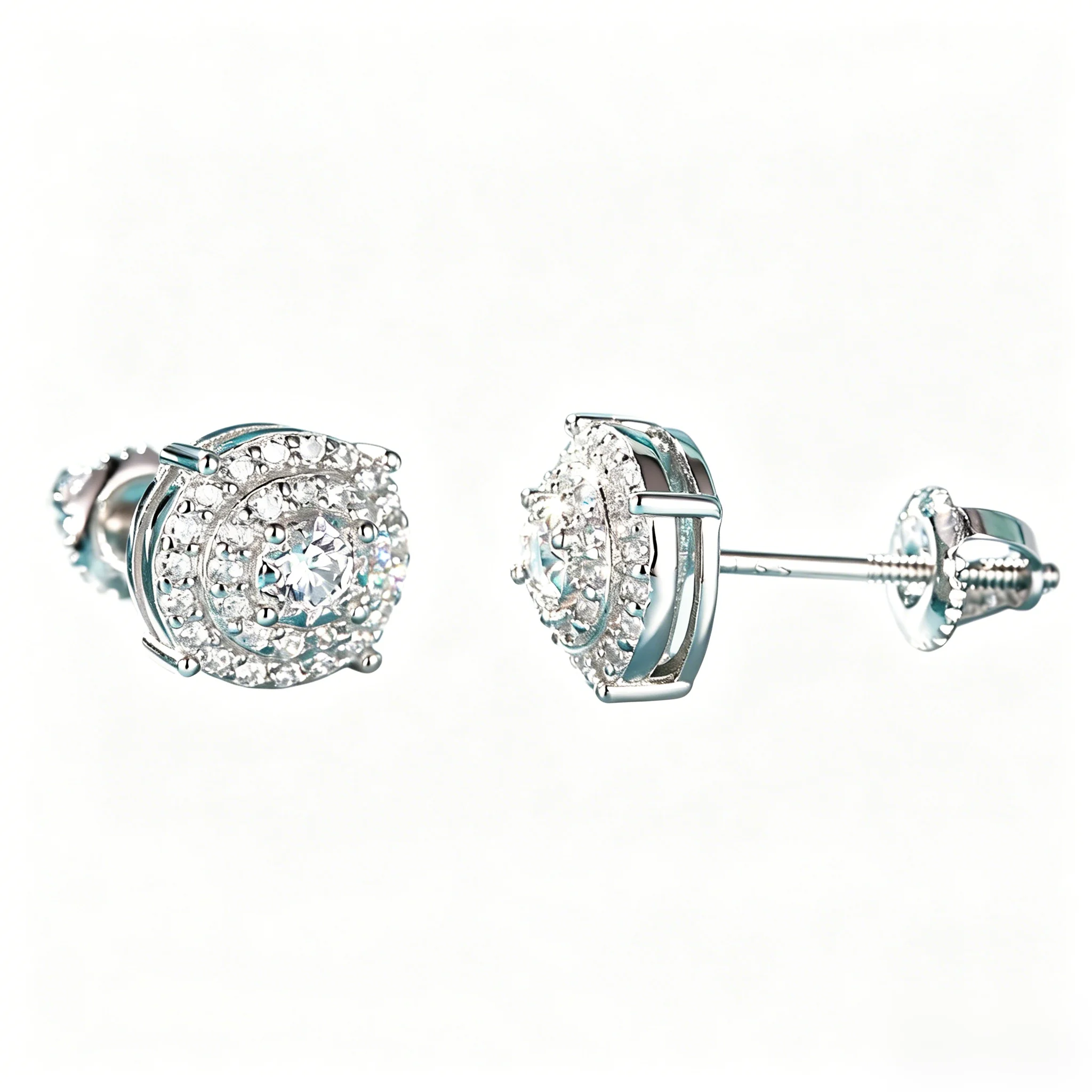 0.38ct Earrings Round Stud Earring for Women Gra Certificate Moissanite Earrings 925 Fashion Jewelry
