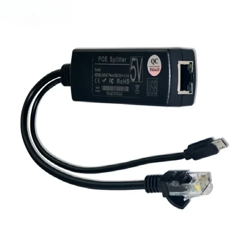 2026 Gigabit POE Splitter 48V To 5V12V Micro USB/Type-C/DC 10/100/1000Mbps Power Over Ethernet with Isolated POE Breakout Cable