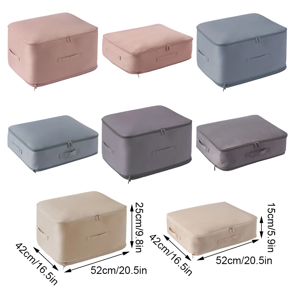 Cloth Premium Upgraded Nylon Fabric Organizer Storage Foldable Pouch Value For Money Storage Bag Misty Blue 54X42x60CM