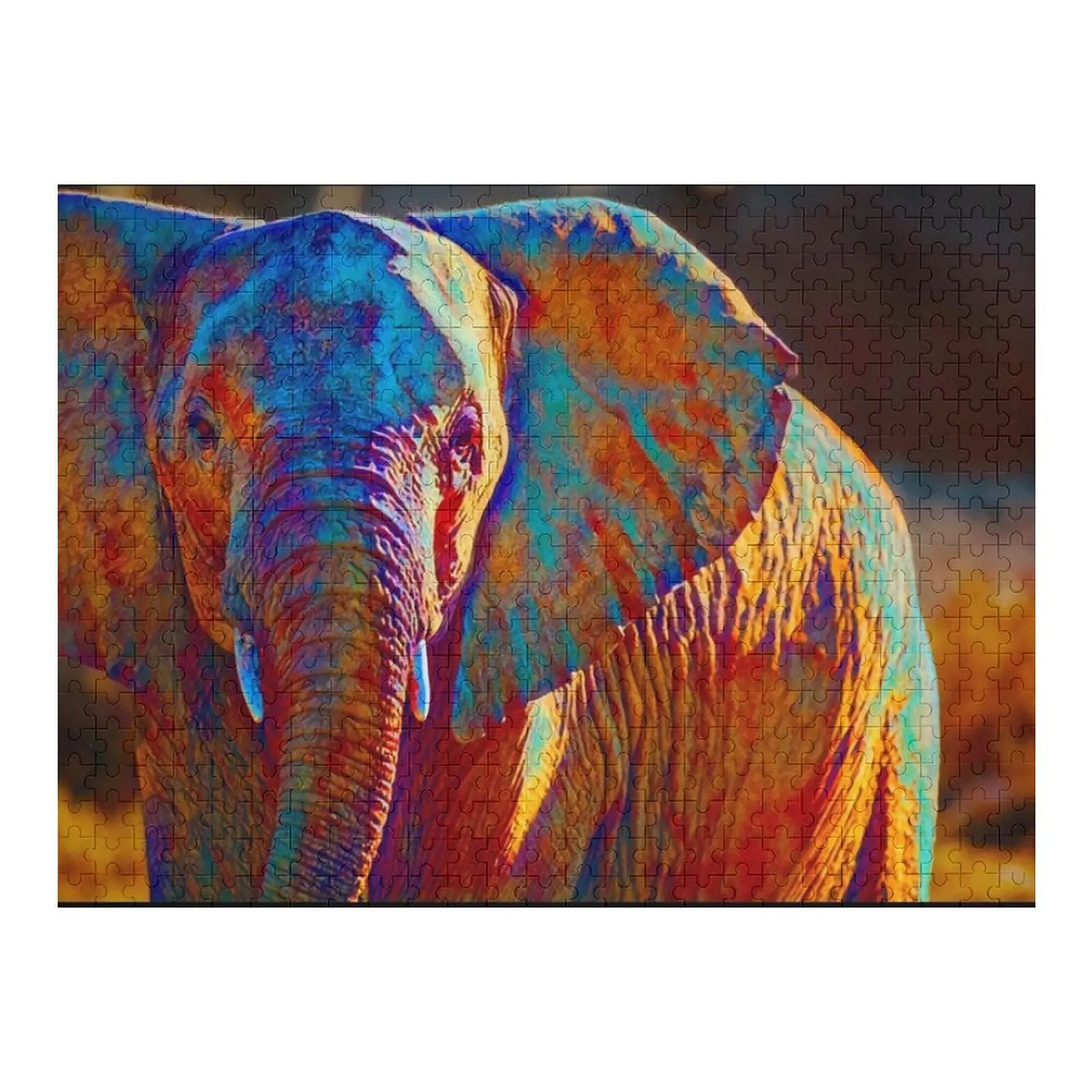 

Красочные пазлы со слоном, деревянные пазлы для взрослых, деревянные композиции для детей, пазл