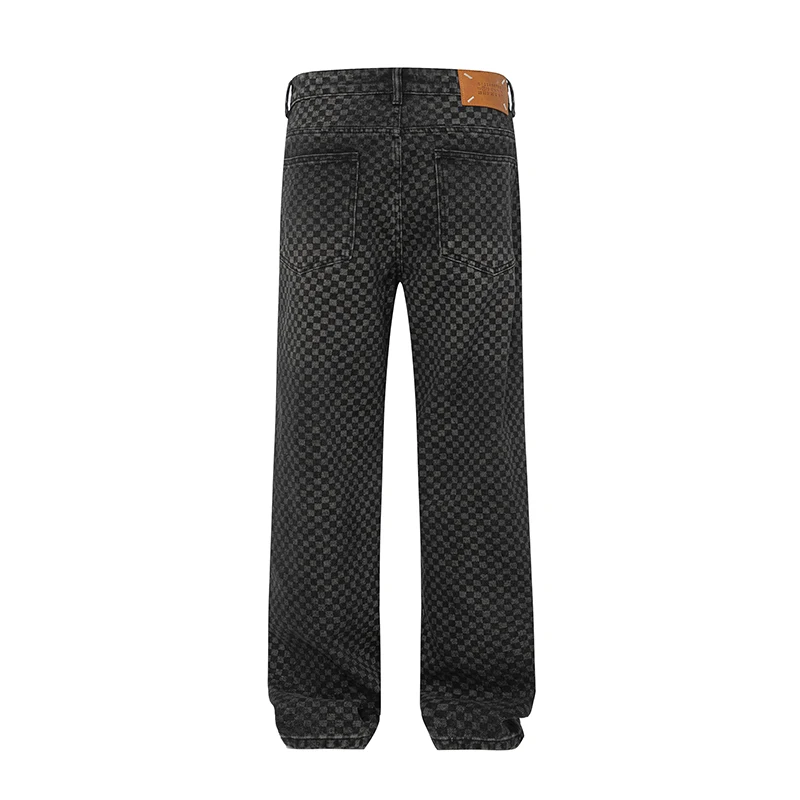 Pantalones vaqueros holgados y rectos, Vaqueros lavados negros, marca de moda, novedad