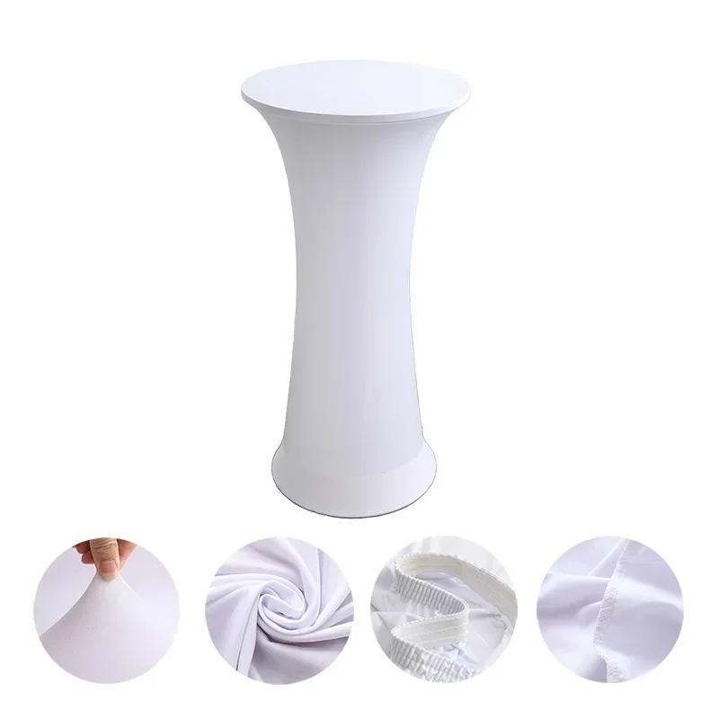 Round High Stretch Table Cover Tablecloth Spandex Cocktail Bar Hotel Party Wedding Table Cloth Decoration Multi-color