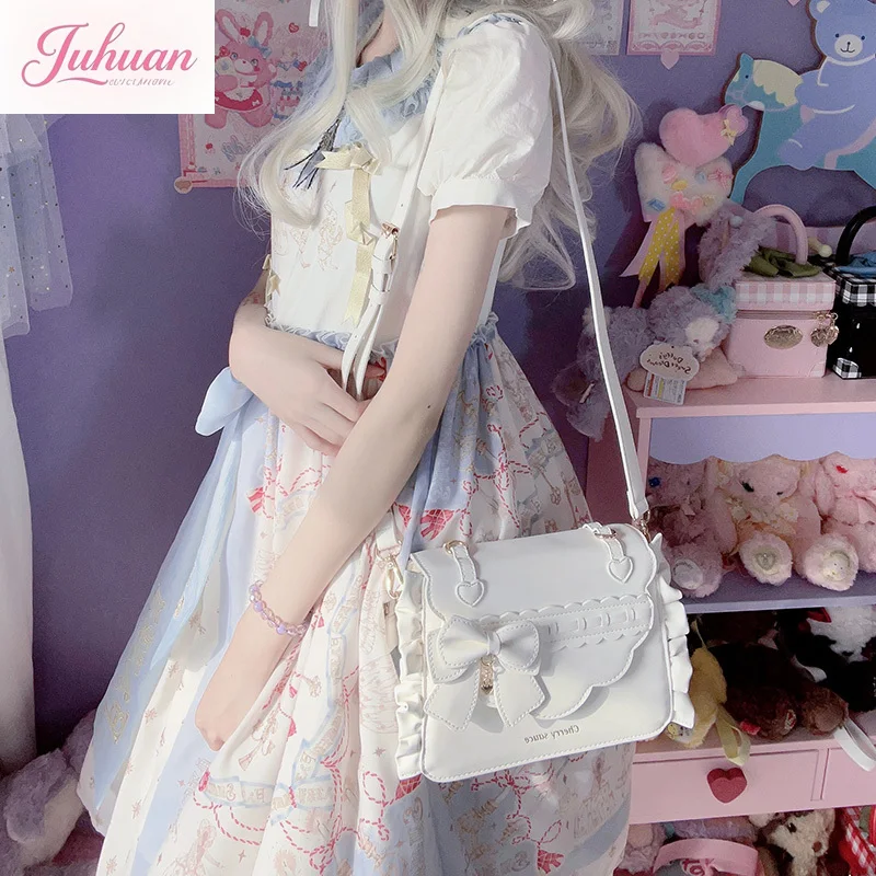2025 Elegant Lolita Bag Ladies Cute Girls Bow Crossbody Bag Popular JK Uniform Shoulder Bags Sweet ItaBag  Autumn Bolso Сумка