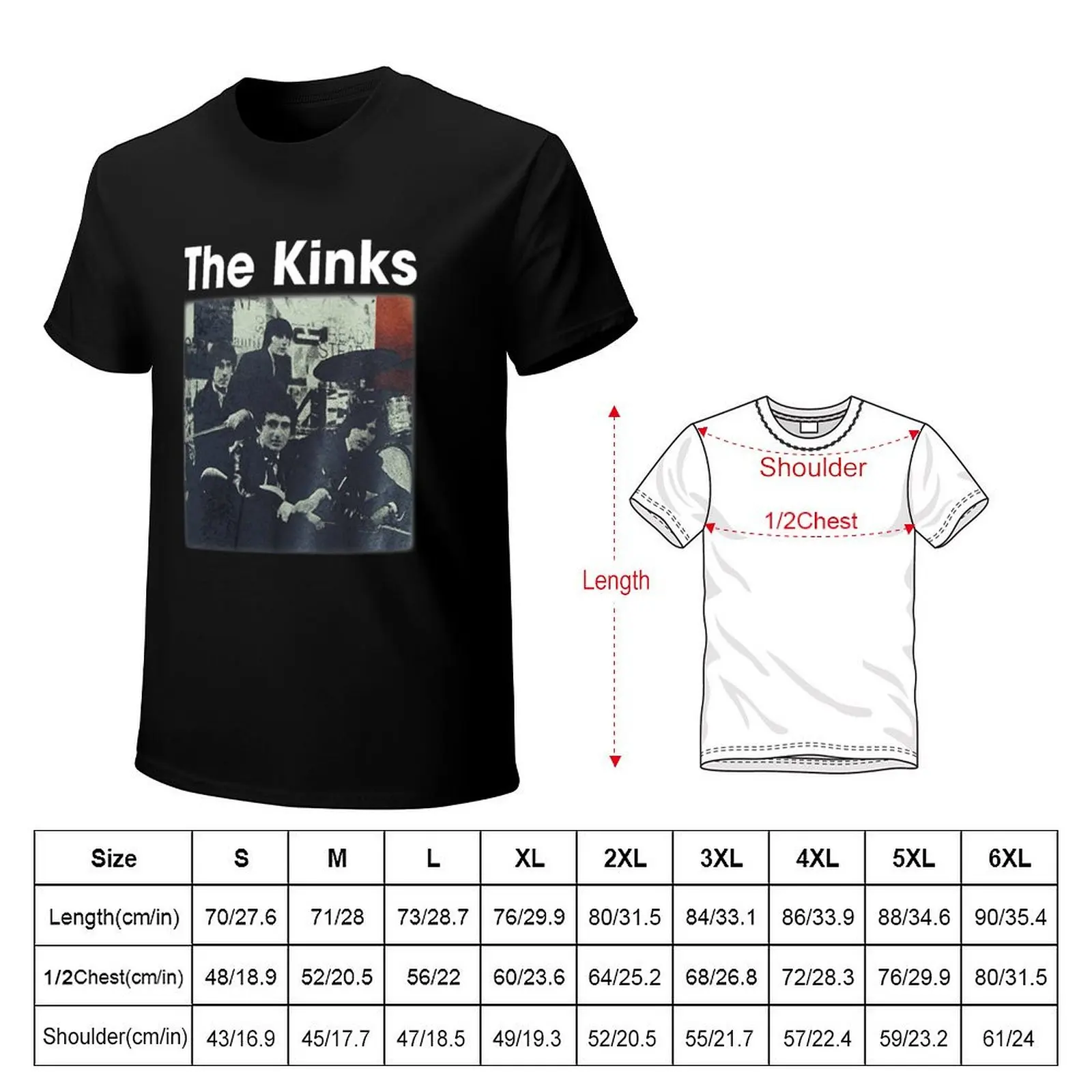 Retro Funny Art The Kinks Rock Band Members T-Shirt customizeds quick drying summer clothes plain black t shirts men