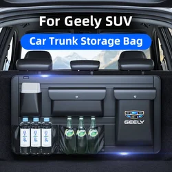 Car Trunk Leather Storage Bag For SUV Geely Coolray Atlas Emgrand S GS GX7 SX7 Auto Accessory Seat Back Tool Hang Organizer Box