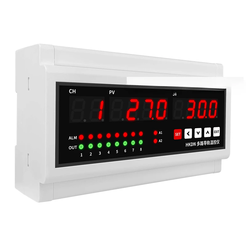 8-way guide rail type temperature controller, card rail type installation, multi-channel intelligent temperature controller PID