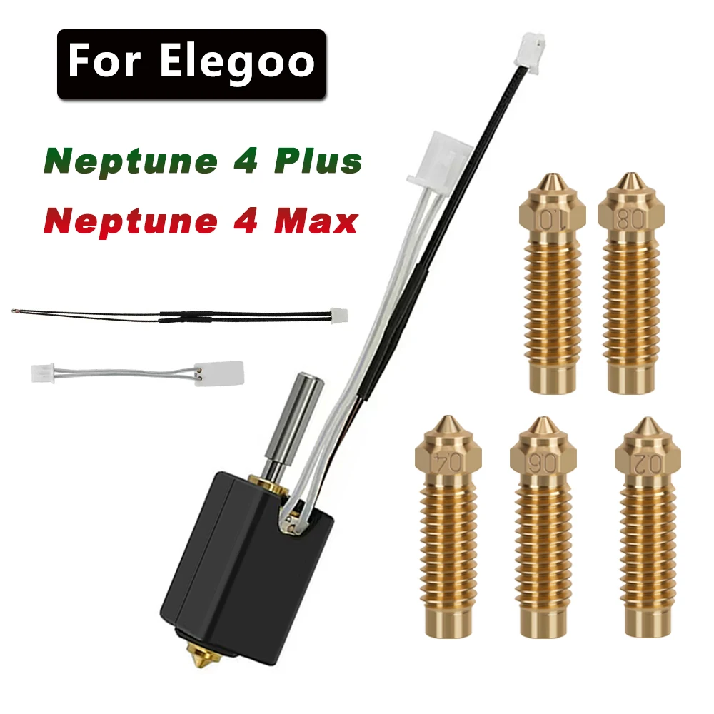 

Hotend для Elegoo Npetune 4 Plus/Max комплект термистор нагревательная трубка 24 В 80 Вт Hotend латунная насадка аксессуары для 3D-принтеров Hot End часть