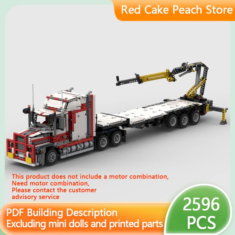 

Модель городской автомобиль MOC, строительные кирпичи, грузовик и бортовой кровать с краном, модульная технология, детские праздничные подарки, сборка игрушек, костюм