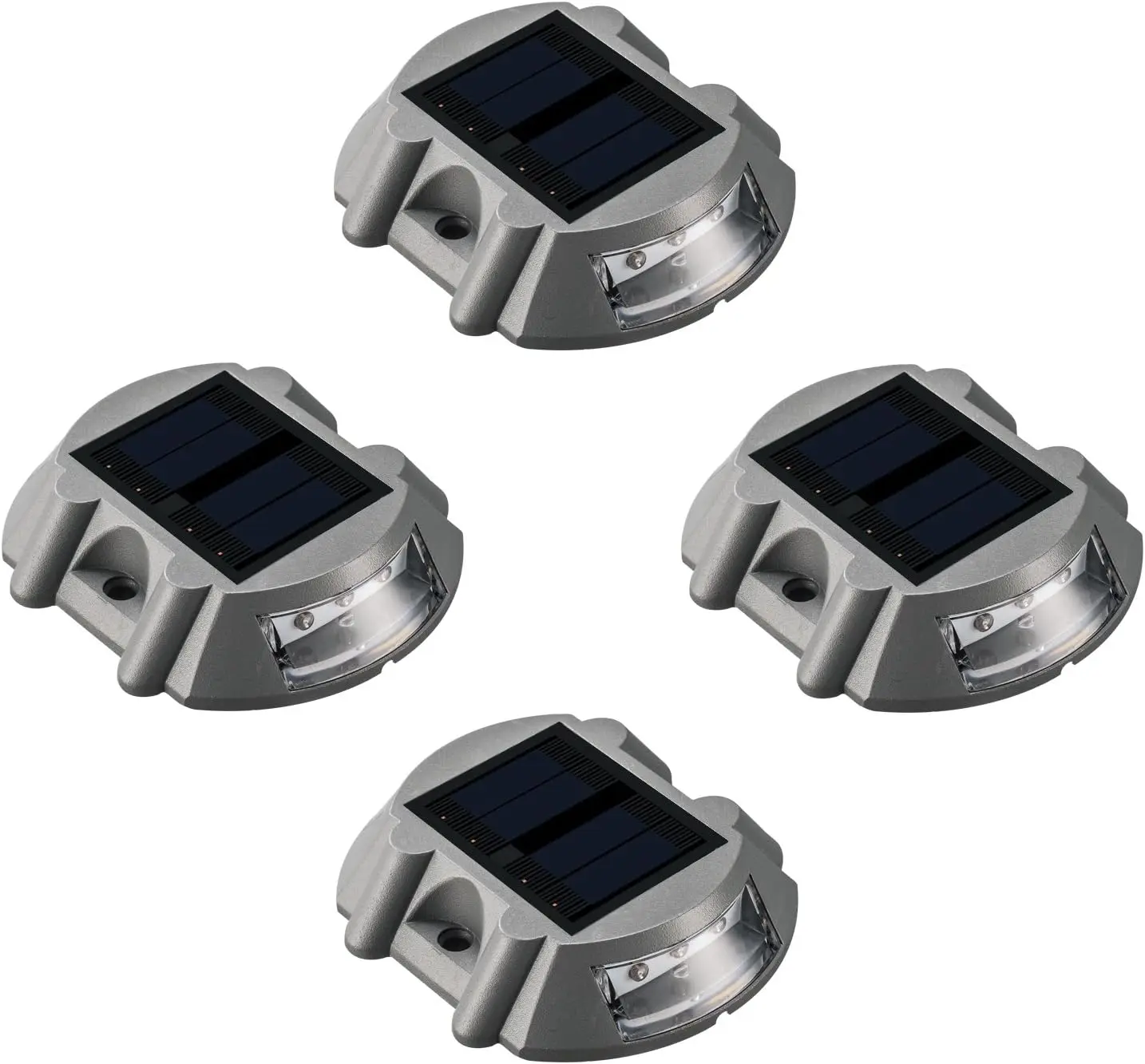 

Solar Deck Lights Outdoor 4-Pack Waterproof LED Pathway Lights for Garden, Stairs, Fence, Driveway, Dock - White