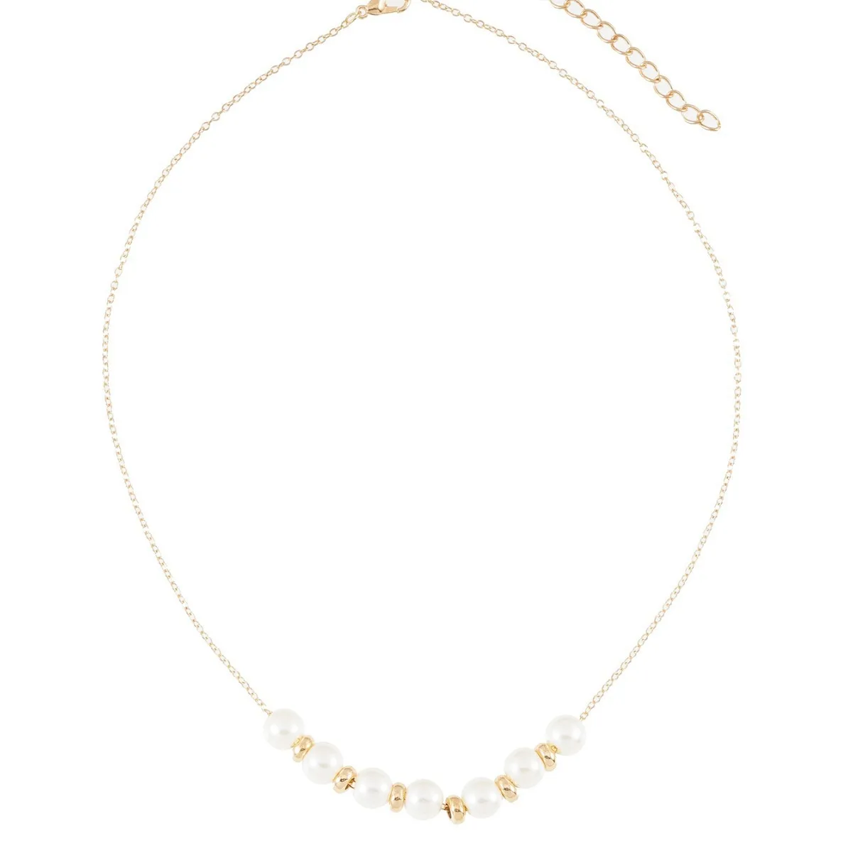 ins style, original design, fashionable and simple, exquisite thin chain, pearl  small round bead women's necklace.
