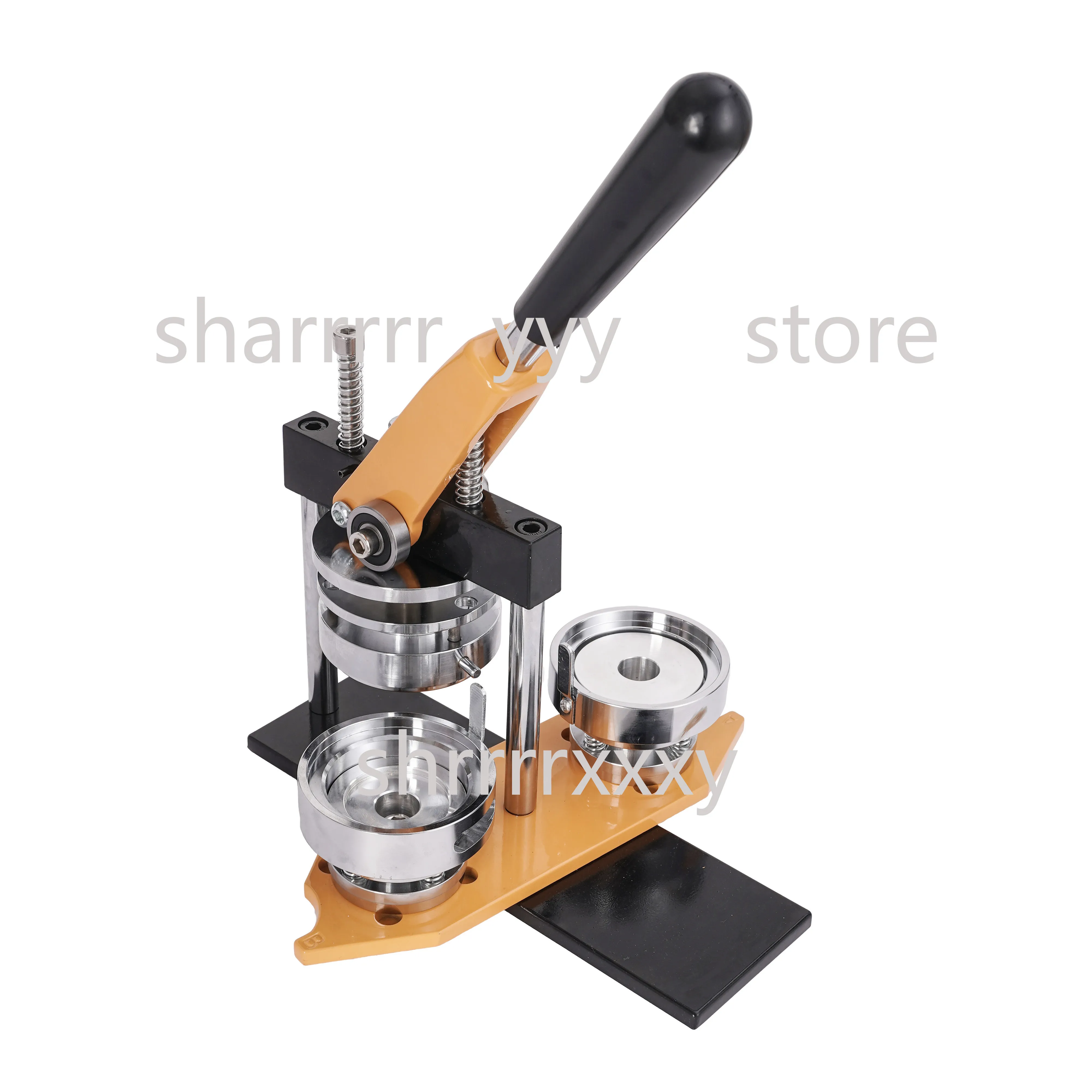 All-Metal Rotary Badge Maker Machine Kit, Button Press with Replaceable Molds, New Pin Button Maker