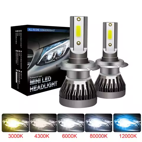 2Pcs Led Car Haedlight H4 H7 H1 LED H8 H9 H11 4300K 5000K 6500K 8000K 25000K Auto fog Light 80W 20000LM 12V LED Bulb